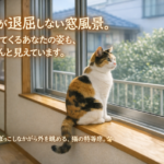 猫が退屈しない窓風景。帰ってくるあたなの姿も、ちゃんと見えています。